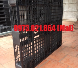 Pallet nhựa cũ kt 1200x1000x120mm màu đen