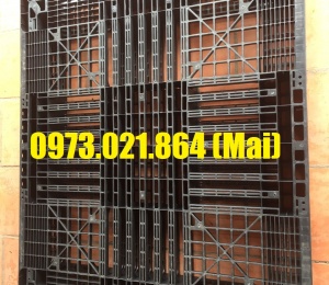 Pallet nhựa mới kt 1100x1300x120mm (vn) màu đen