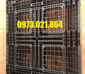 Pallet nhựa cũ kt 1100x1300x150mm Thái Lan màu đen