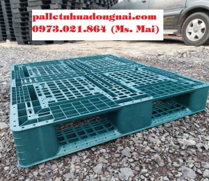 Pallet nhựa mới kt 1200x1000x150mm màu xanh lá